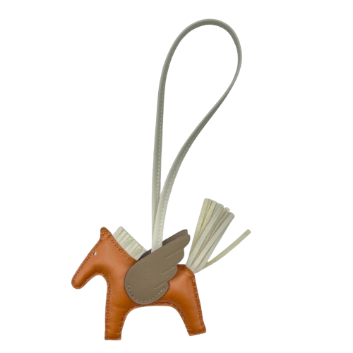 エルメス ペガサス バッグチャーム PM ゴールド/クレ/エトゥープ