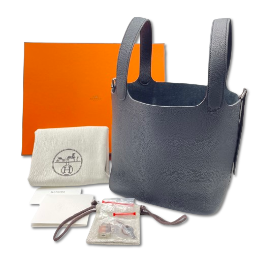 エルメス ピコタンロック MM ノワール トリヨンクレマンス シルバー金具 W刻印