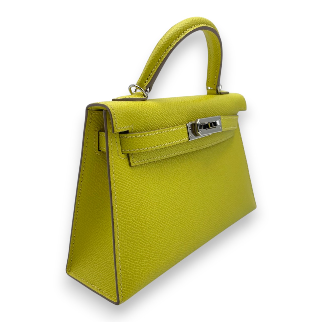 未使用品HERMES イエロー レザー フォトアルバム エルメス ミニケリー ライム エプソン シルバー金具 B刻印 - ブランド