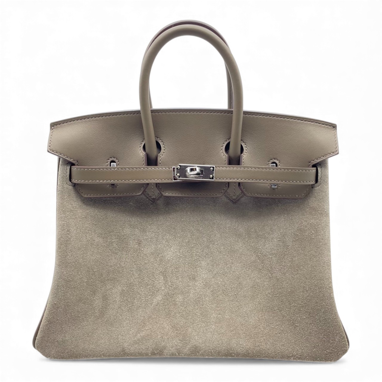 エルメス バーキン 25 エトゥープ/グリスカイユ スイフト/グリズリー シルバー金具 K刻印