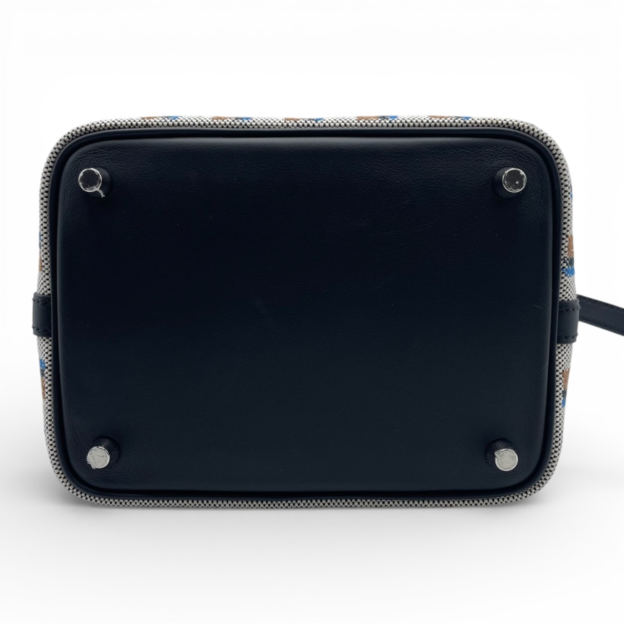 エルメス ピコタンロック クーベルチュール PM ノワール/エクリュ/フォーブ/ブルーザンジバール トワルアッシュ/スイフト シルバー金具 W刻印