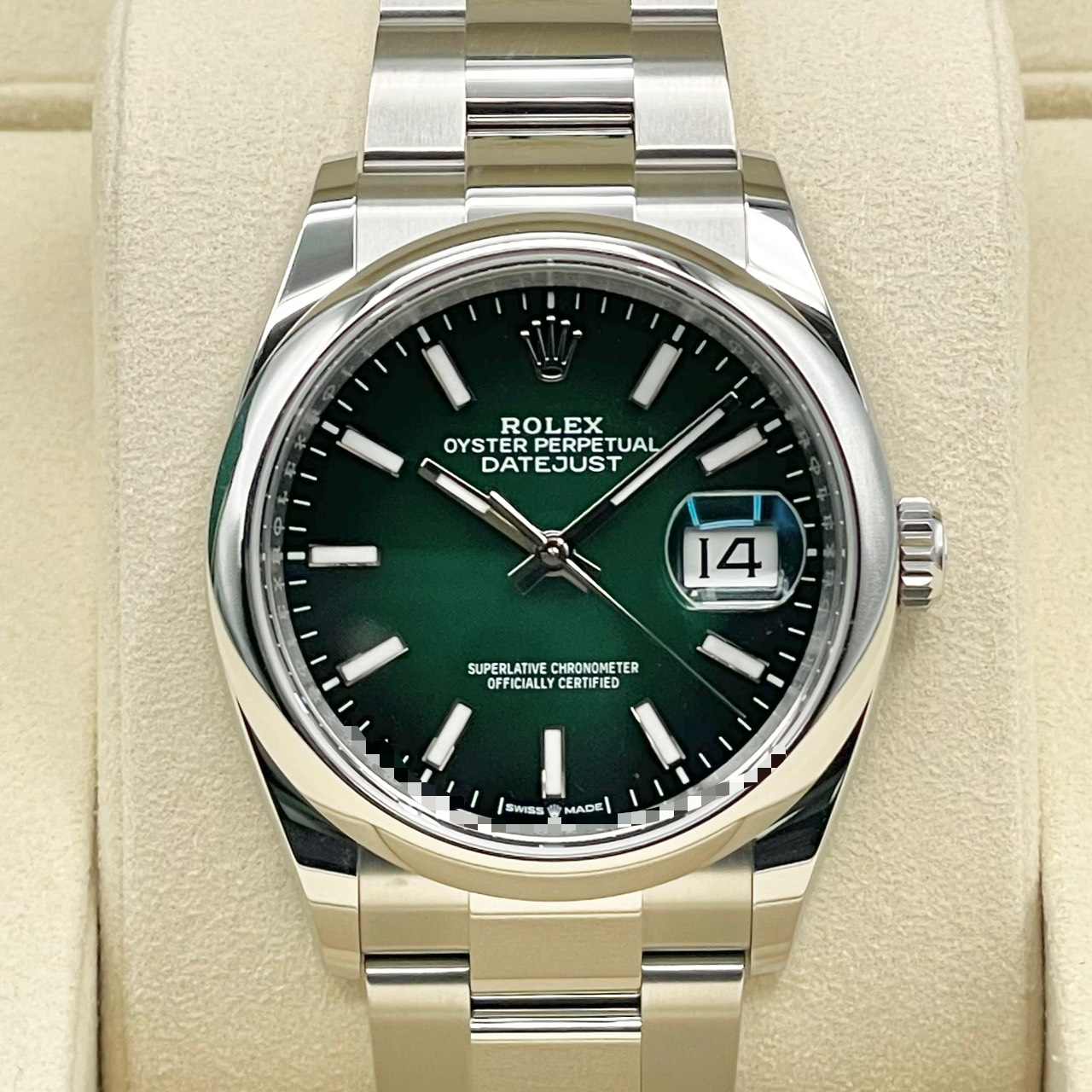 ロレックス デイトジャスト 126200 グリーンオンブレ オイスターブレス 36mm