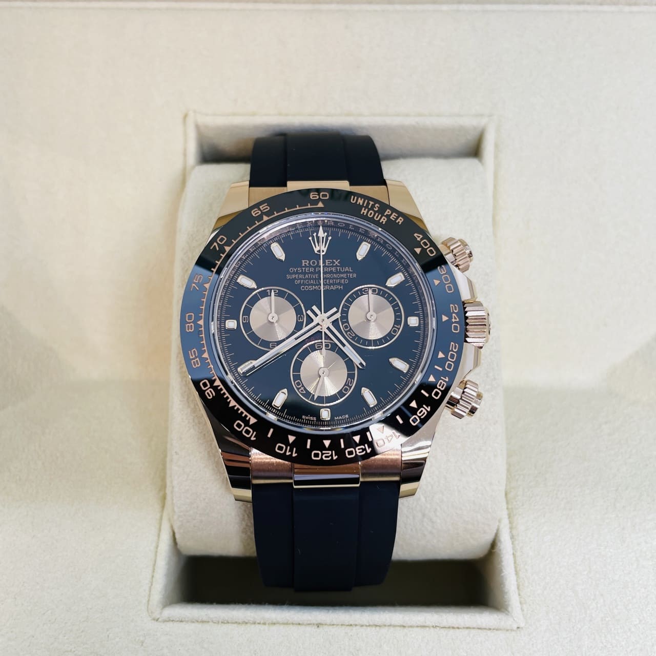 ロレックス デイトナ 116515LN ブラックラバーベルト ブラック&ピンク