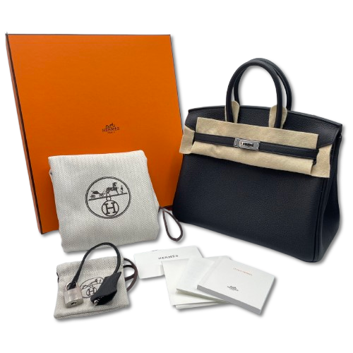 【現金特価】エルメス バーキン 25 ノワール トゴ シルバー金具 K刻印