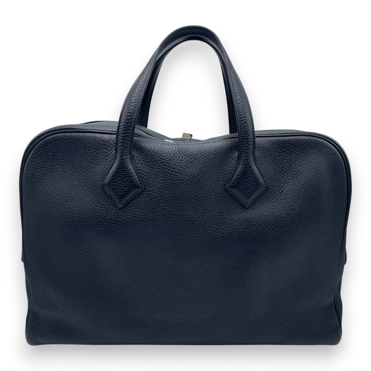 エルメス ヴィクトリアII 40 ブルーインディゴ トリヨンクレマンス シルバー金具 T刻印