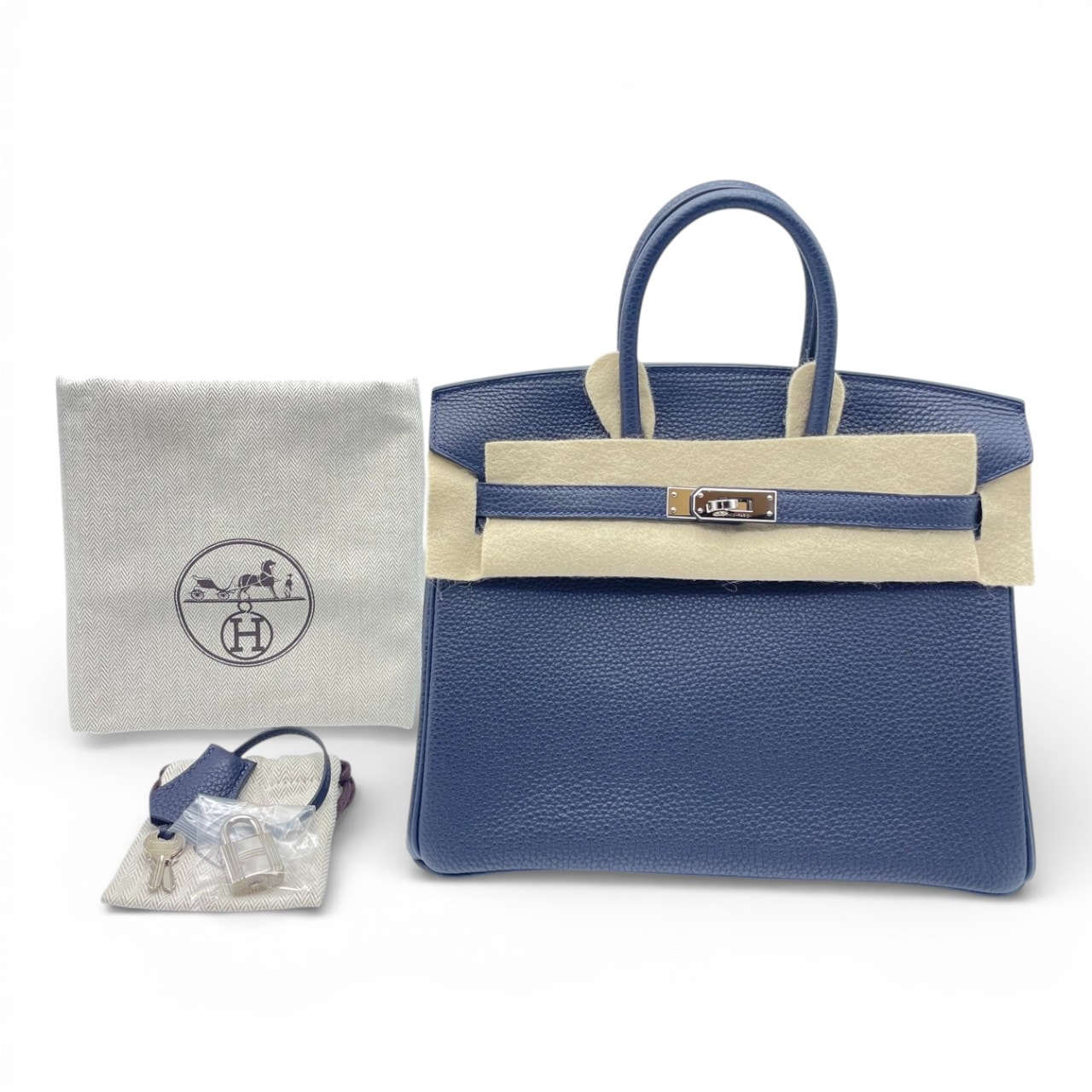 エルメス バーキン 25 ブルーニュイ トゴ シルバー金具 Y刻印