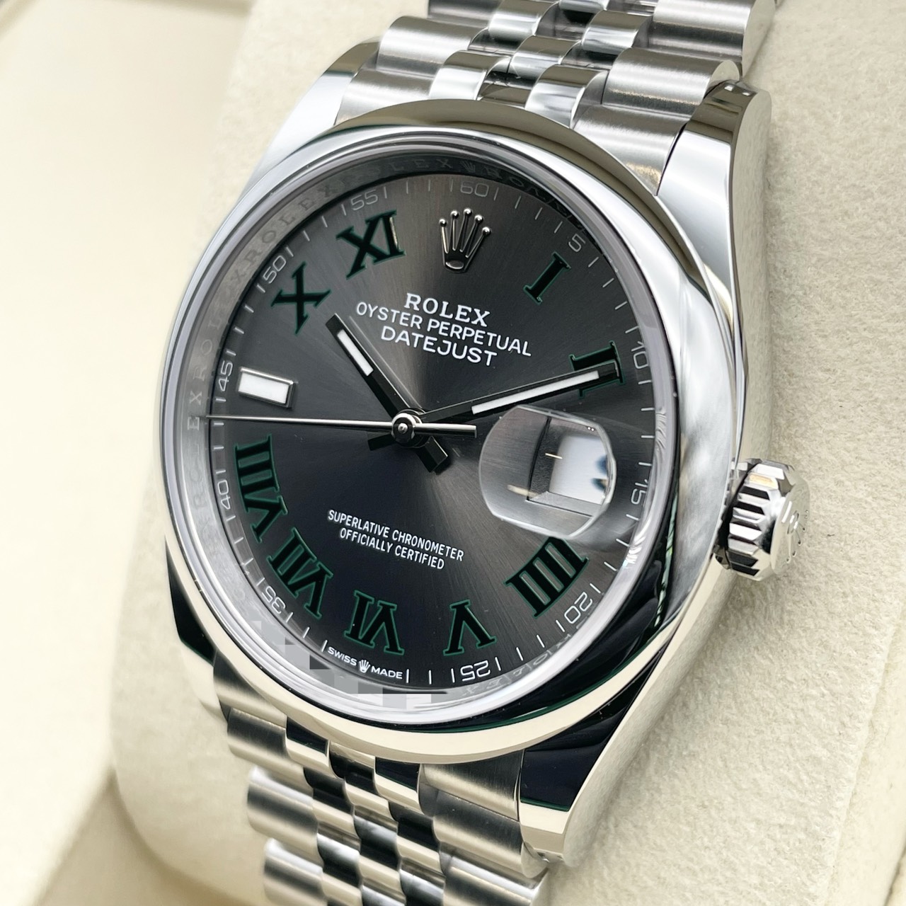 【保証書日付2026年1月！】ロレックス デイトジャスト 126200 スレート ローマン ジュビリーブレス 36mm