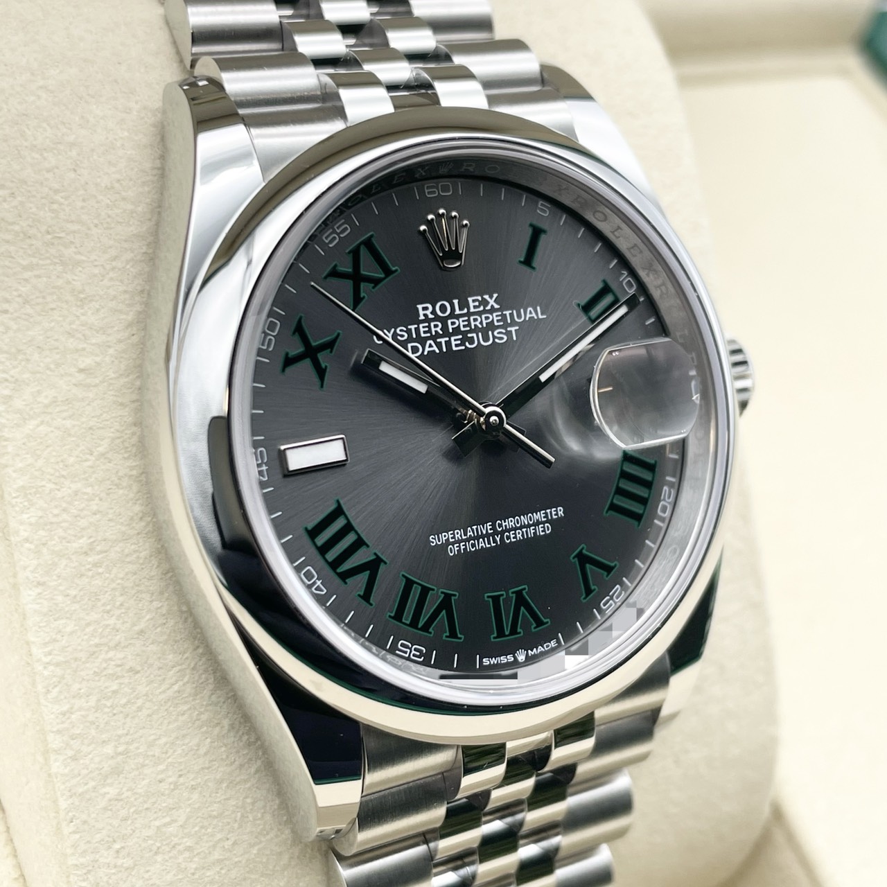 【保証書日付2026年1月！】ロレックス デイトジャスト 126200 スレート ローマン ジュビリーブレス 36mm