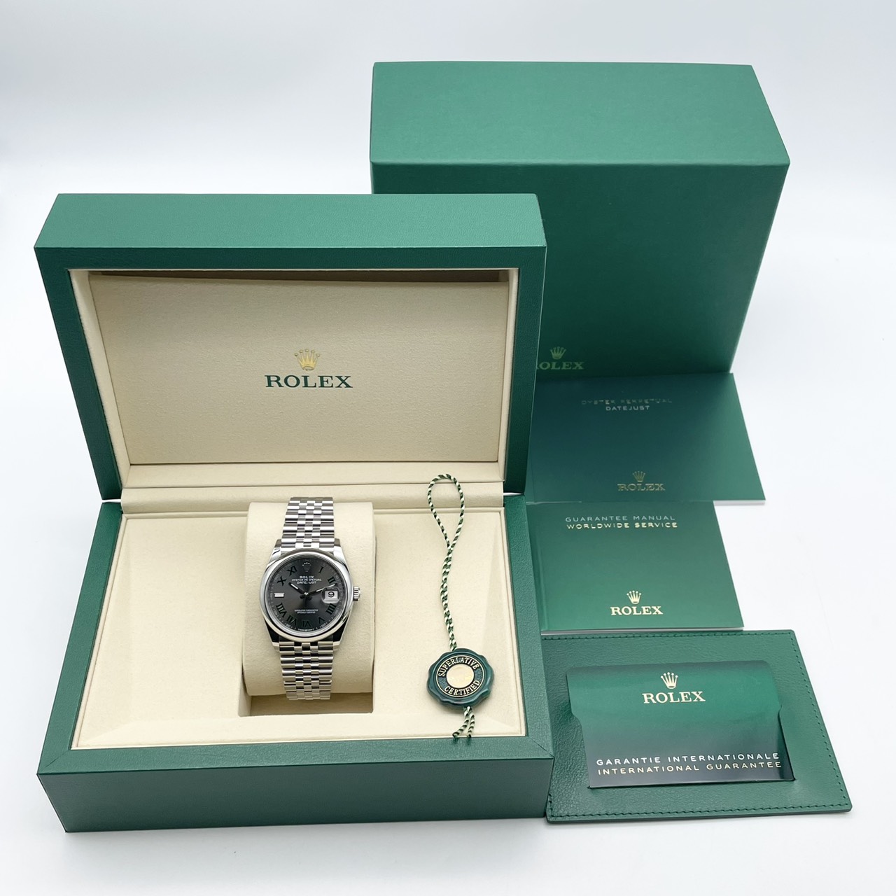 【保証書日付2026年1月！】ロレックス デイトジャスト 126200 スレート ローマン ジュビリーブレス 36mm