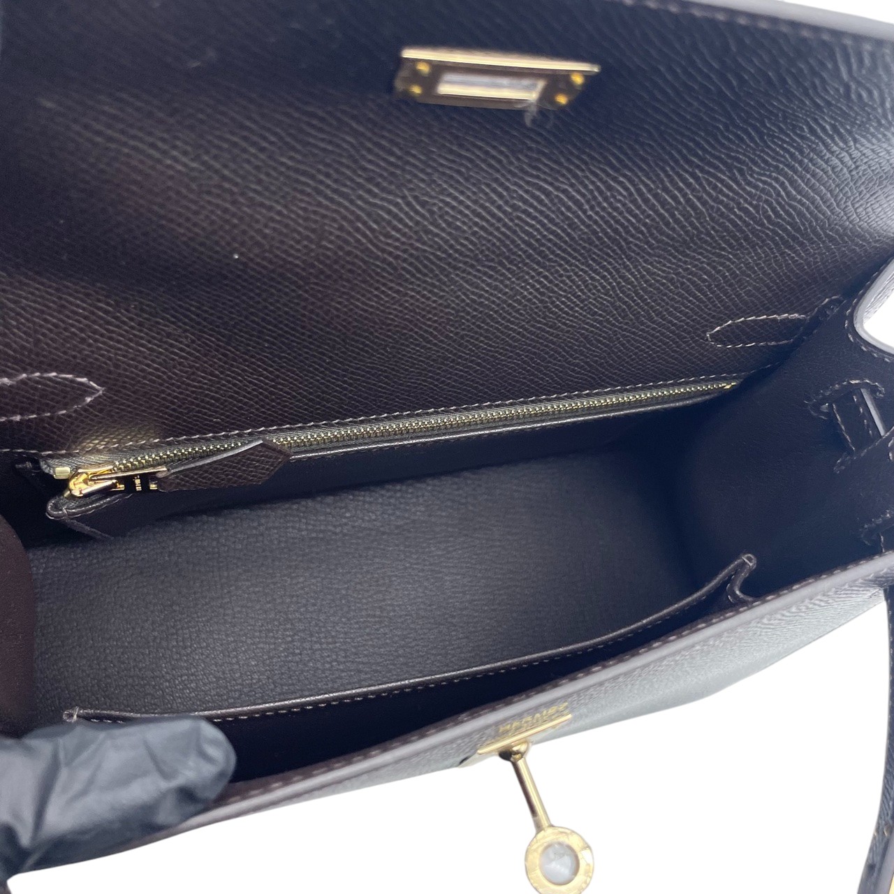 エルメス ケリー 25 べブラン エプソン シャンパンゴールド金具 K刻印