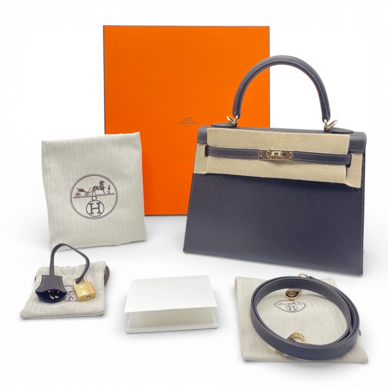 エルメス ケリー 25 べブラン エプソン シャンパンゴールド金具 K刻印