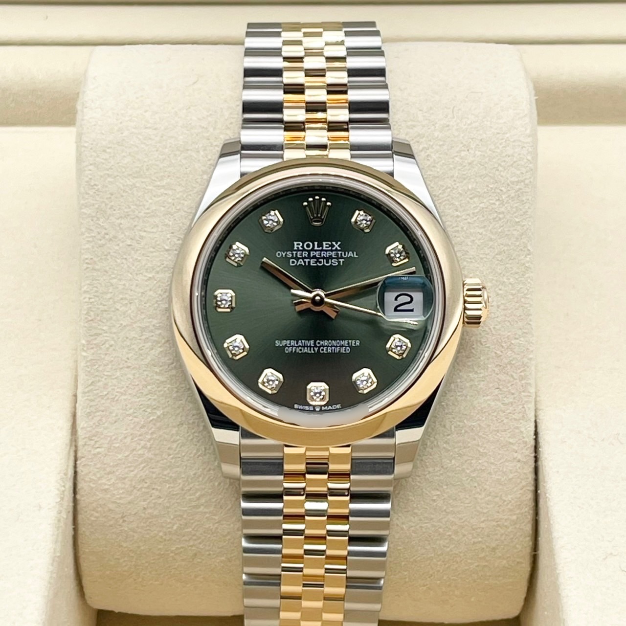 ロレックス デイトジャスト 278243G グリーン ステンレスチール＋ホワイトゴールド ジュビリーブレス 31mm