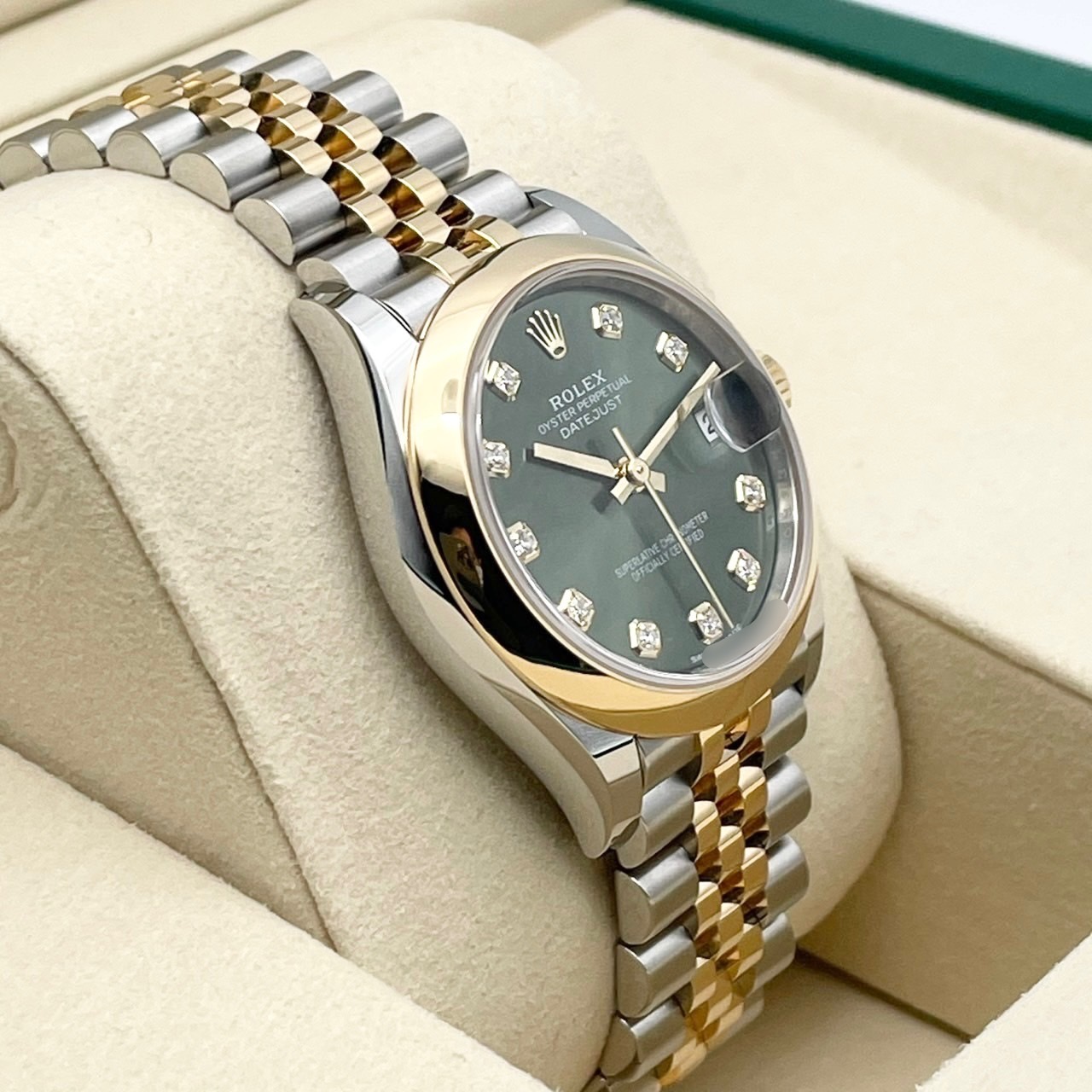 ロレックス デイトジャスト 278243G グリーン ステンレスチール＋ホワイトゴールド ジュビリーブレス 31mm