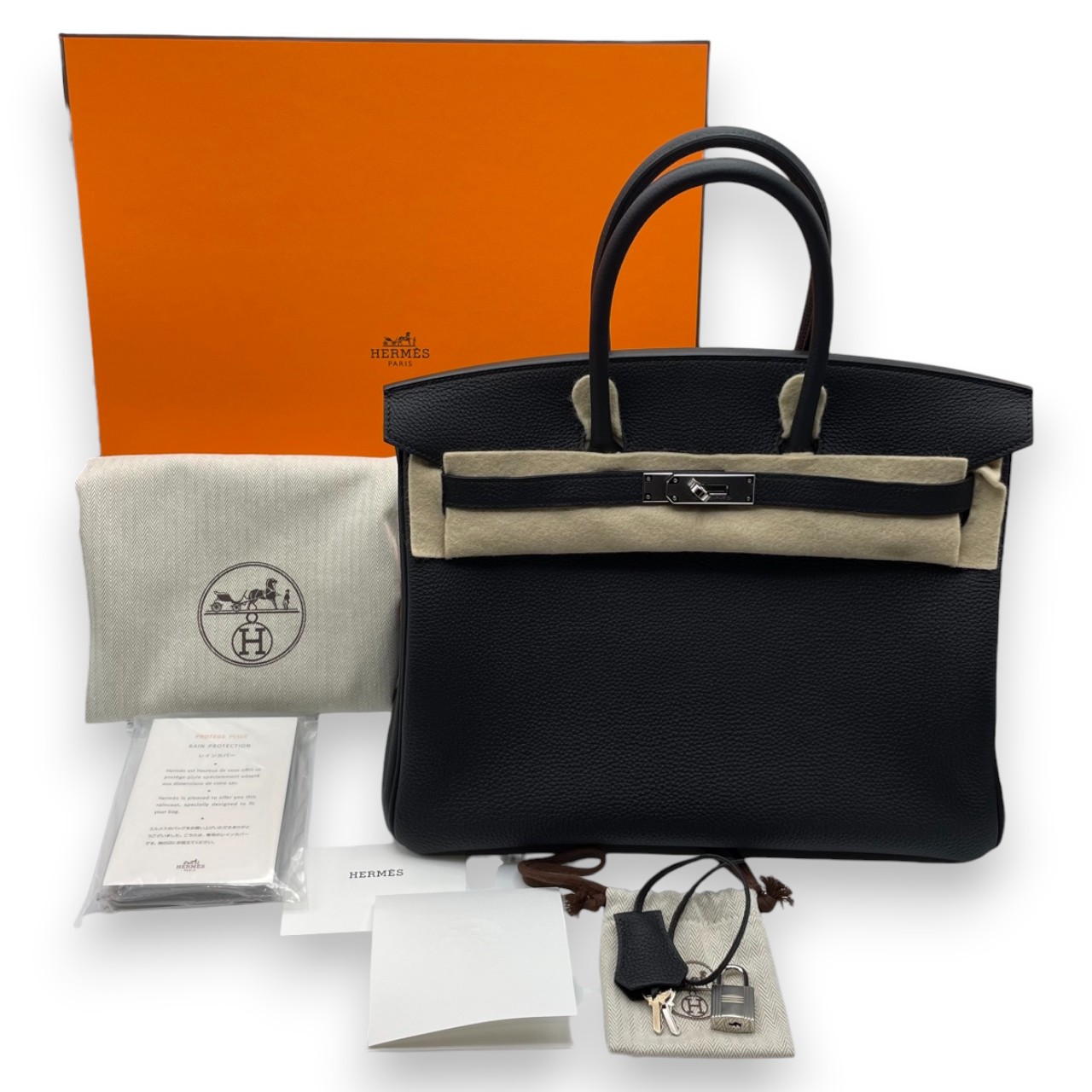 エルメス バーキン 35 ノワール トゴ シルバー金具 B刻印