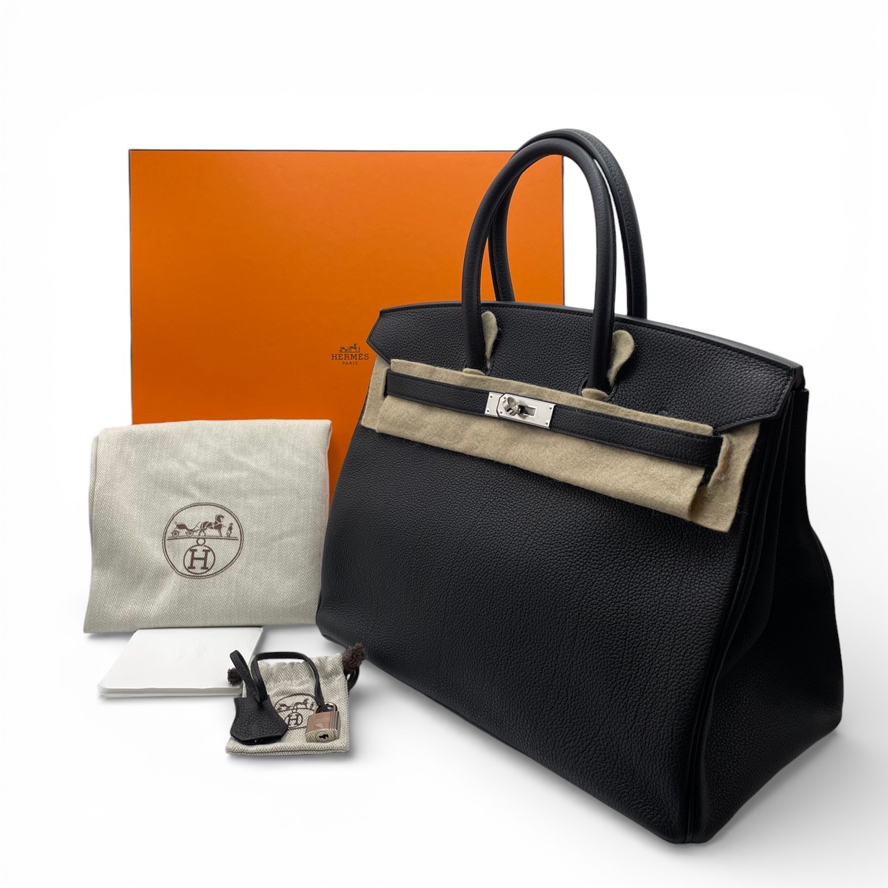 エルメス バーキン 35 ノワール トゴ シルバー金具 W刻印