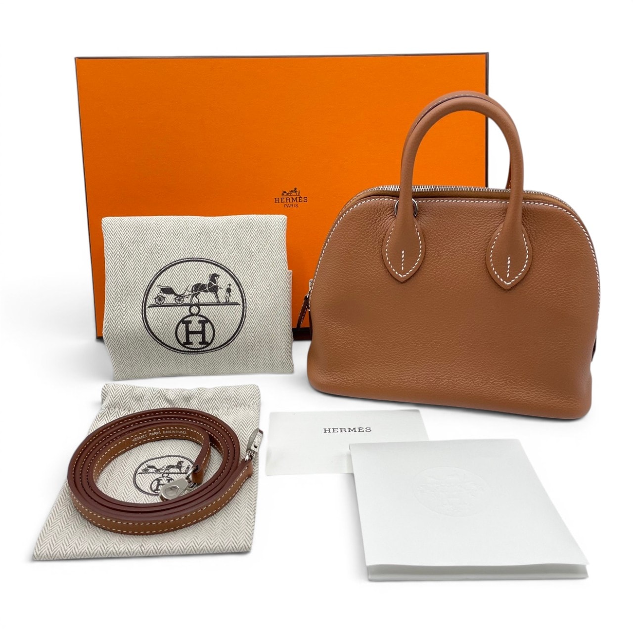Hermes(エルメス) ボリード 1923 空箱 エルメス ボリード1923 ヴェルソ ミニ ゴールド/ブルーフランス