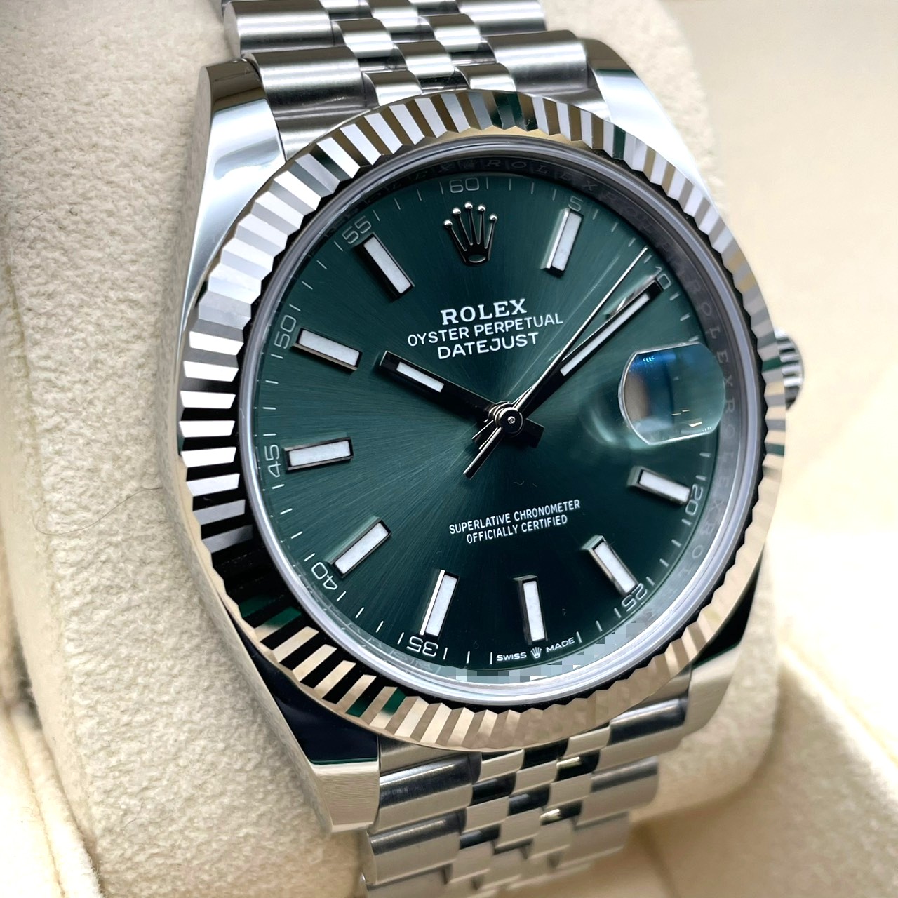ロレックス デイトジャスト 126334 ミントグリーン ジュビリーブレス 41mm