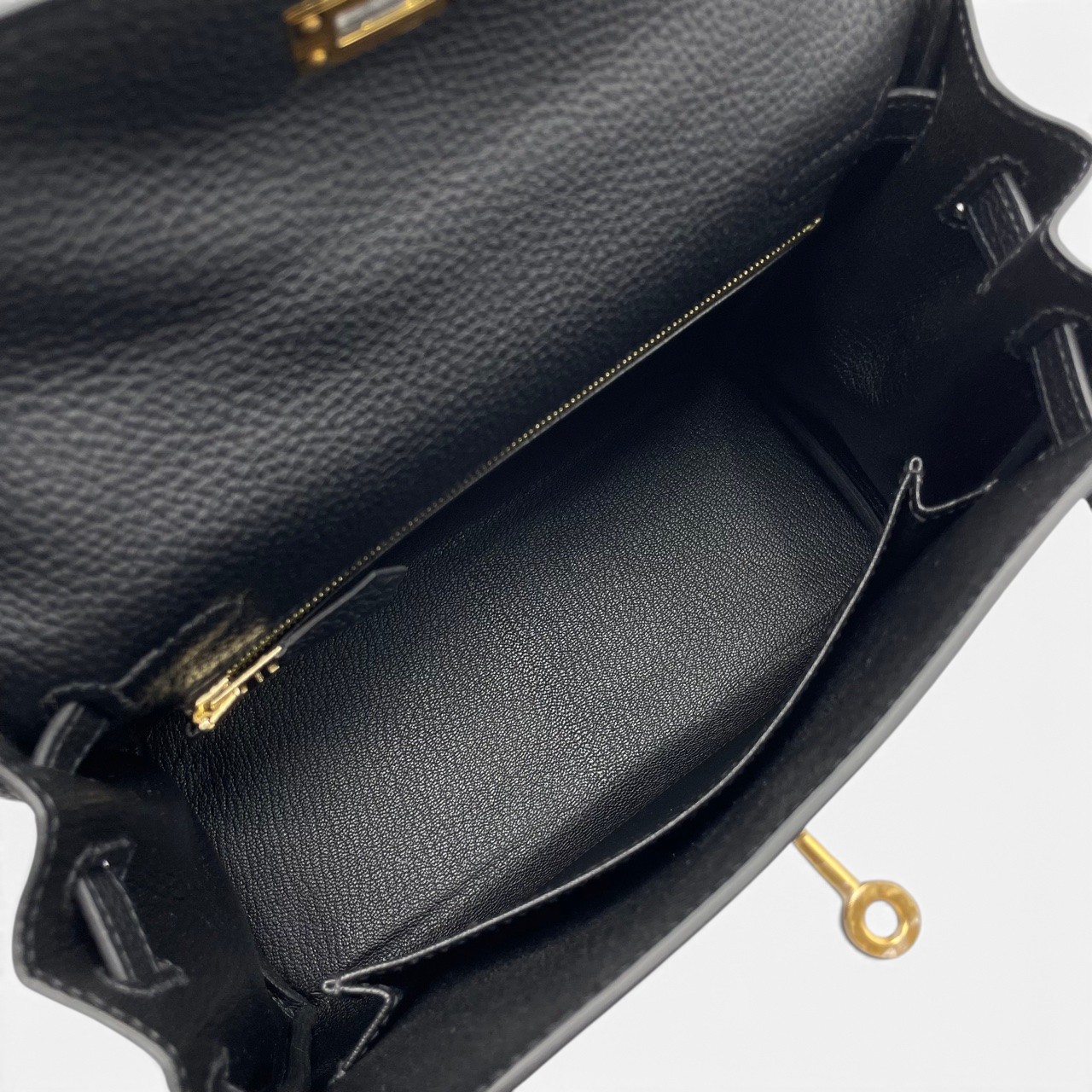 エルメス ケリー 25 ノワール トゴ ゴールド金具 G刻印 - ブランド品