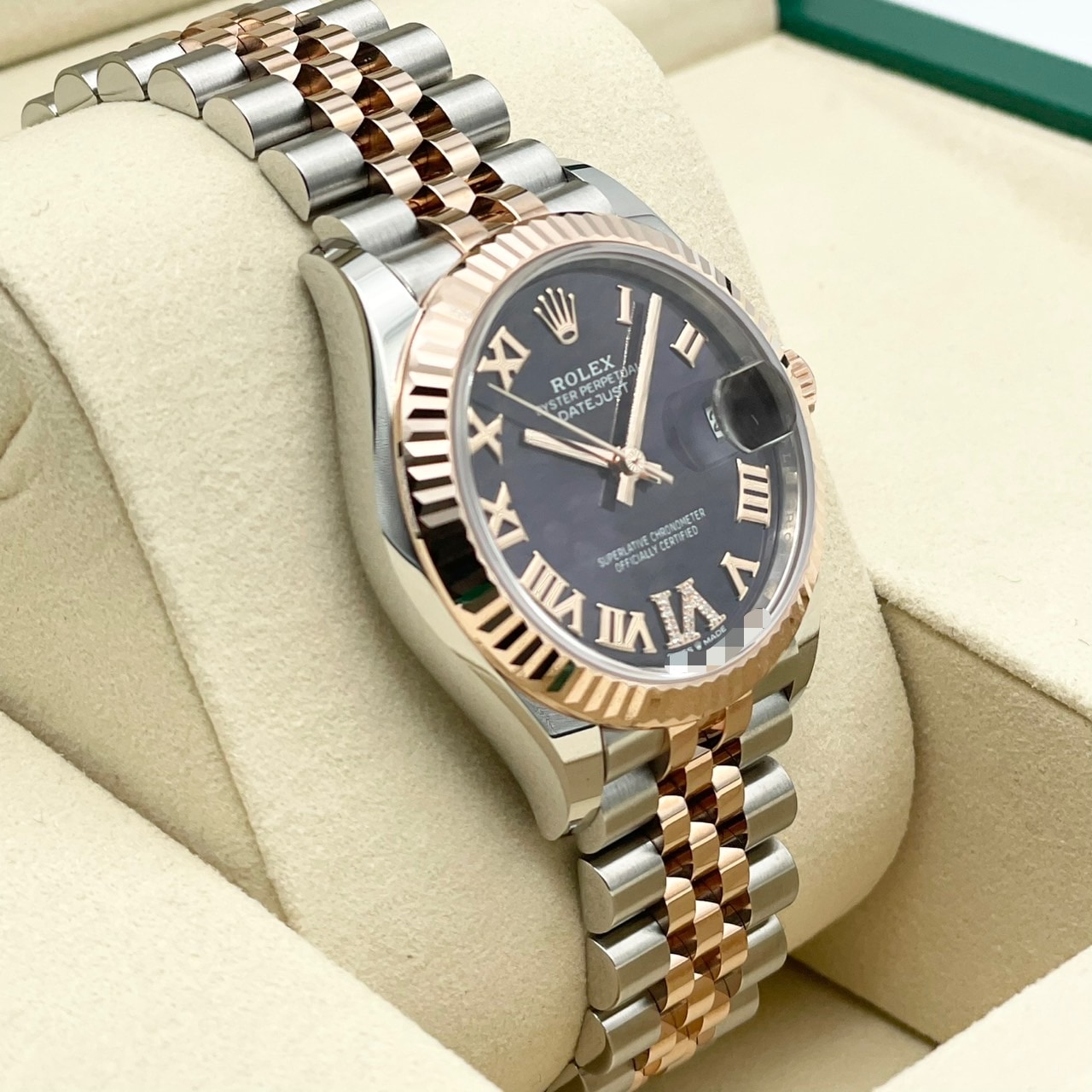 ロレックス デイトジャスト 278271 オーベルジーヌ エバーローズゴールド ローマン VIダイヤ ジュビリーブレス 31mm