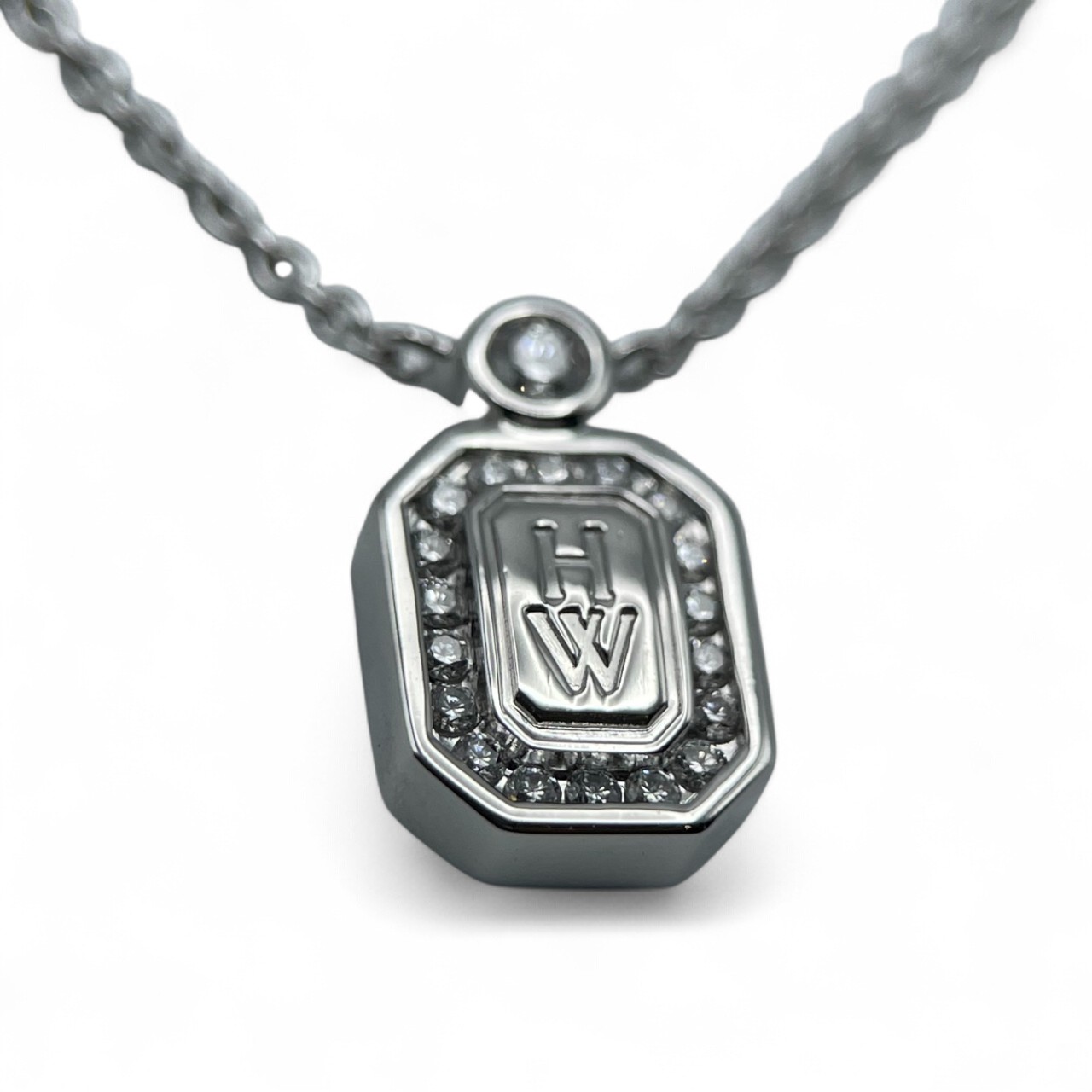 ハリーウィンストン HWロゴ ネックレス PEDWRD16HWL ダイヤモンド