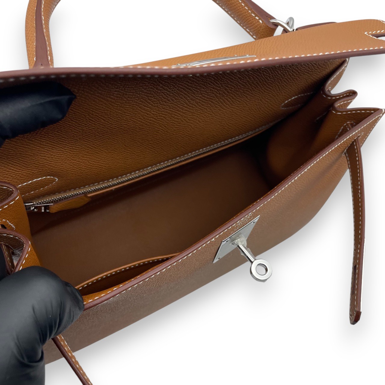 美品 HERMES ケリー ハンドバッグ 茶色 レザー 美品 HERMES ケリー ハンドバッグ 茶色 レザー