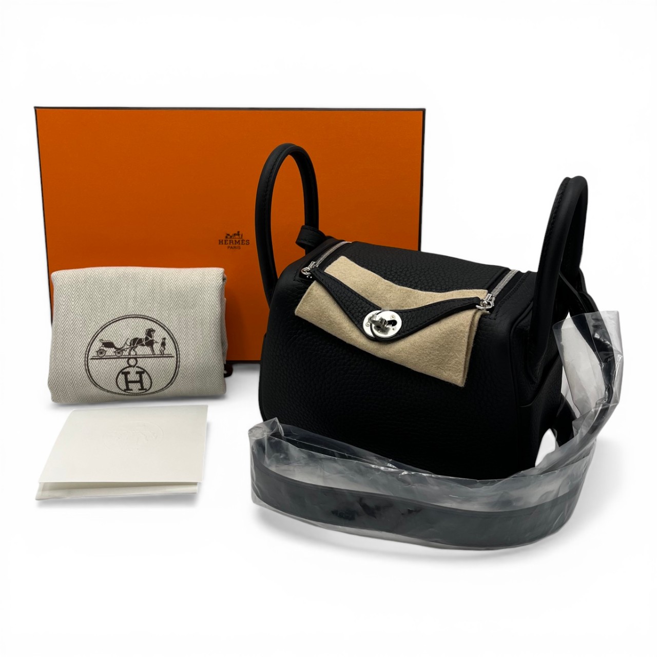 エルメス リンディミニ 20 ノワール トリヨンクレマンス シルバー金具 K刻印