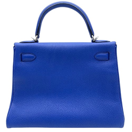 エルメス ケリー 28 ブルーフランス トゴ シルバー金具 U刻印
