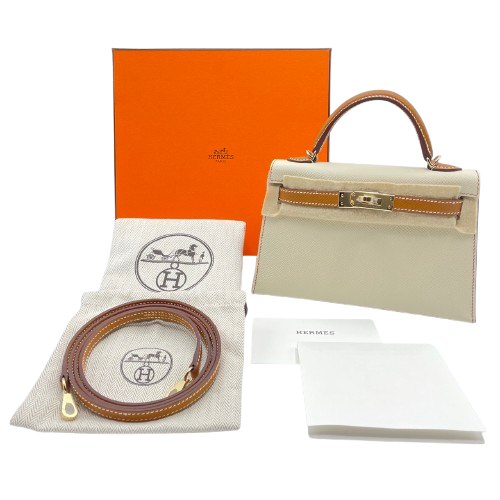 エルメス ミニケリー クレ/ゴールド エプソン シャンパンゴールド金具