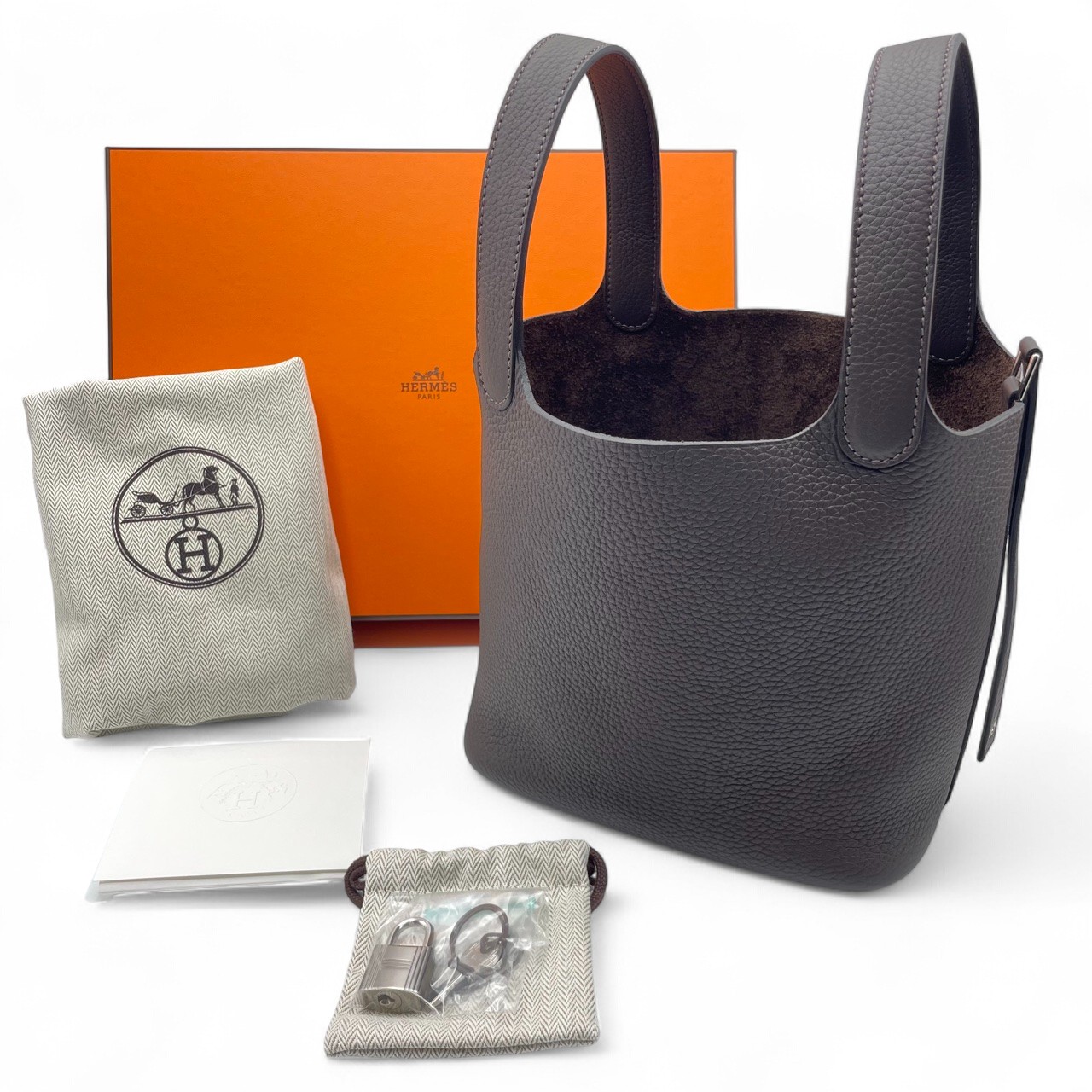 【新品未使用】HERMES ピコタンロック PMサイズ　エベンヌ　K刻印 エルメス ピコタンロック PM エベンヌ トリヨンクレマンス