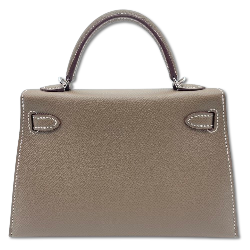 エルメス ミニケリー エトゥープ エプソン シルバー金具 K刻印