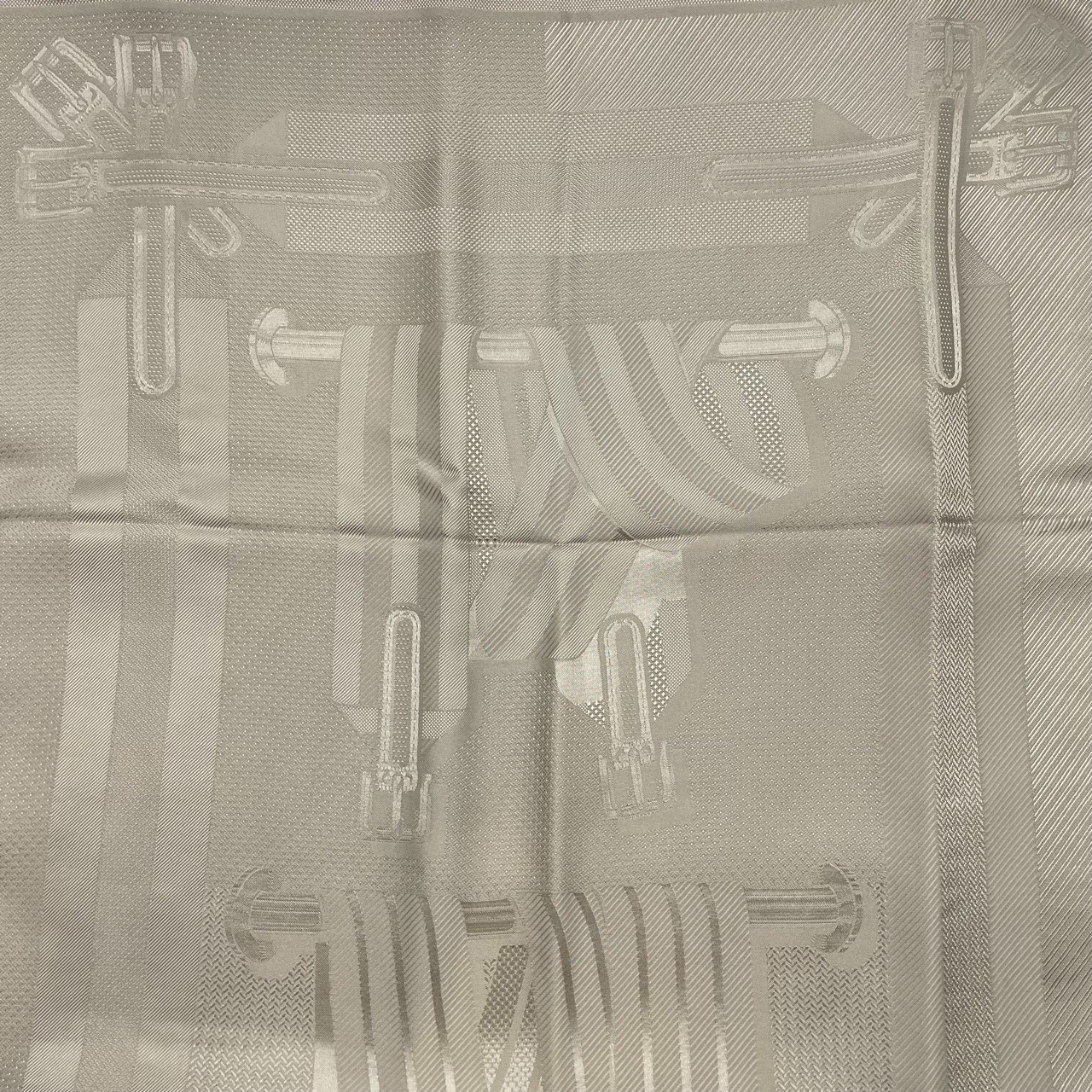 エルメス シルクマフラー ジャガード コーチング リネン シルク100%