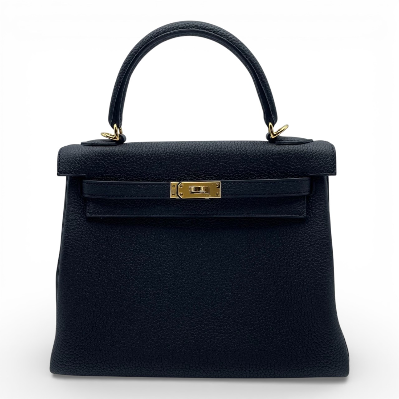 エルメス ケリー 25 ノワール トゴ ゴールド金具 K刻印