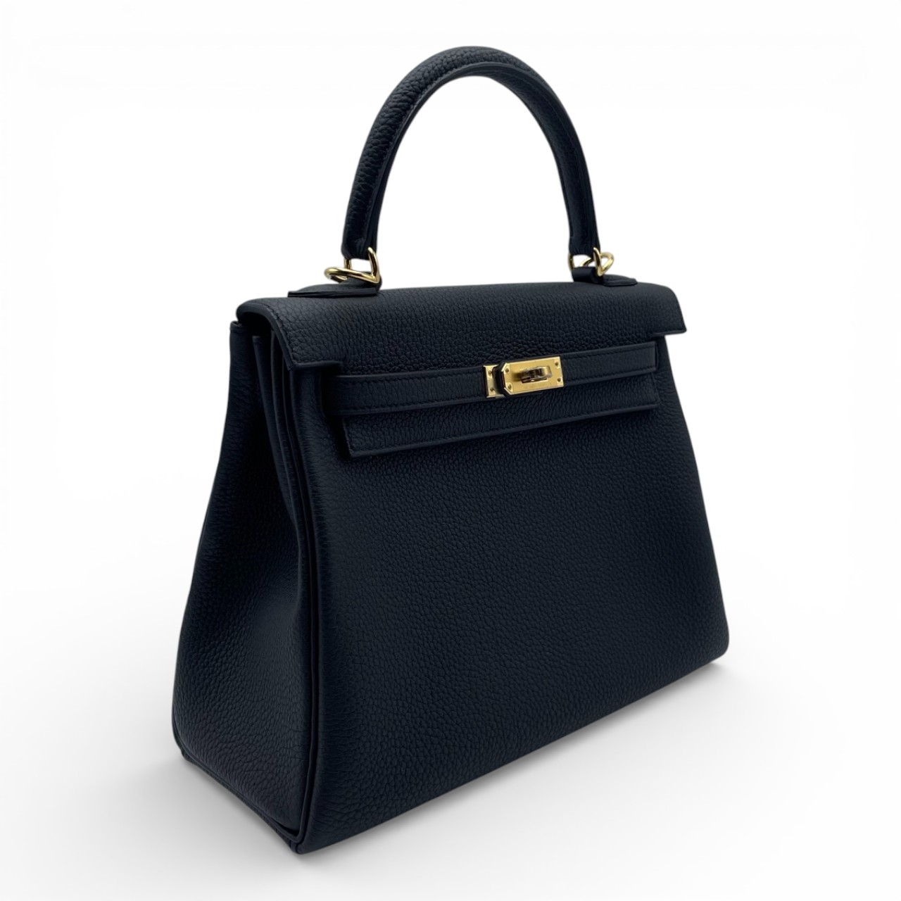 エルメス ケリー 25 ノワール トゴ ゴールド金具 K刻印 - ブランド品