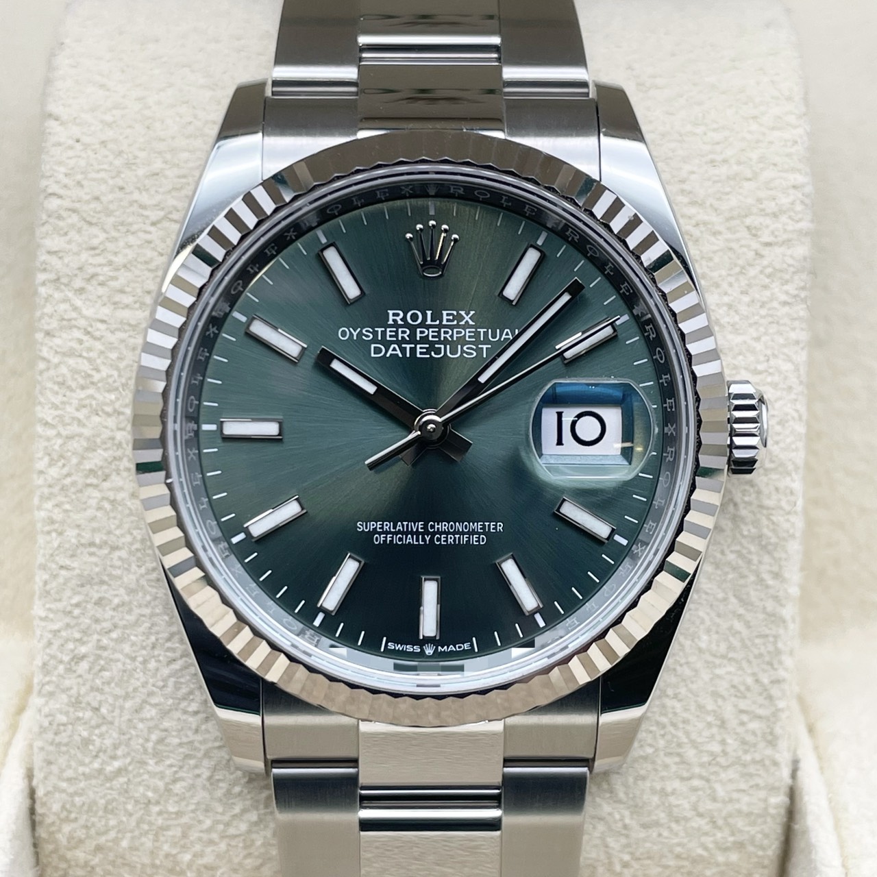 ロレックス デイトジャスト 126234 ミントグリーン オイスターブレス 36mm