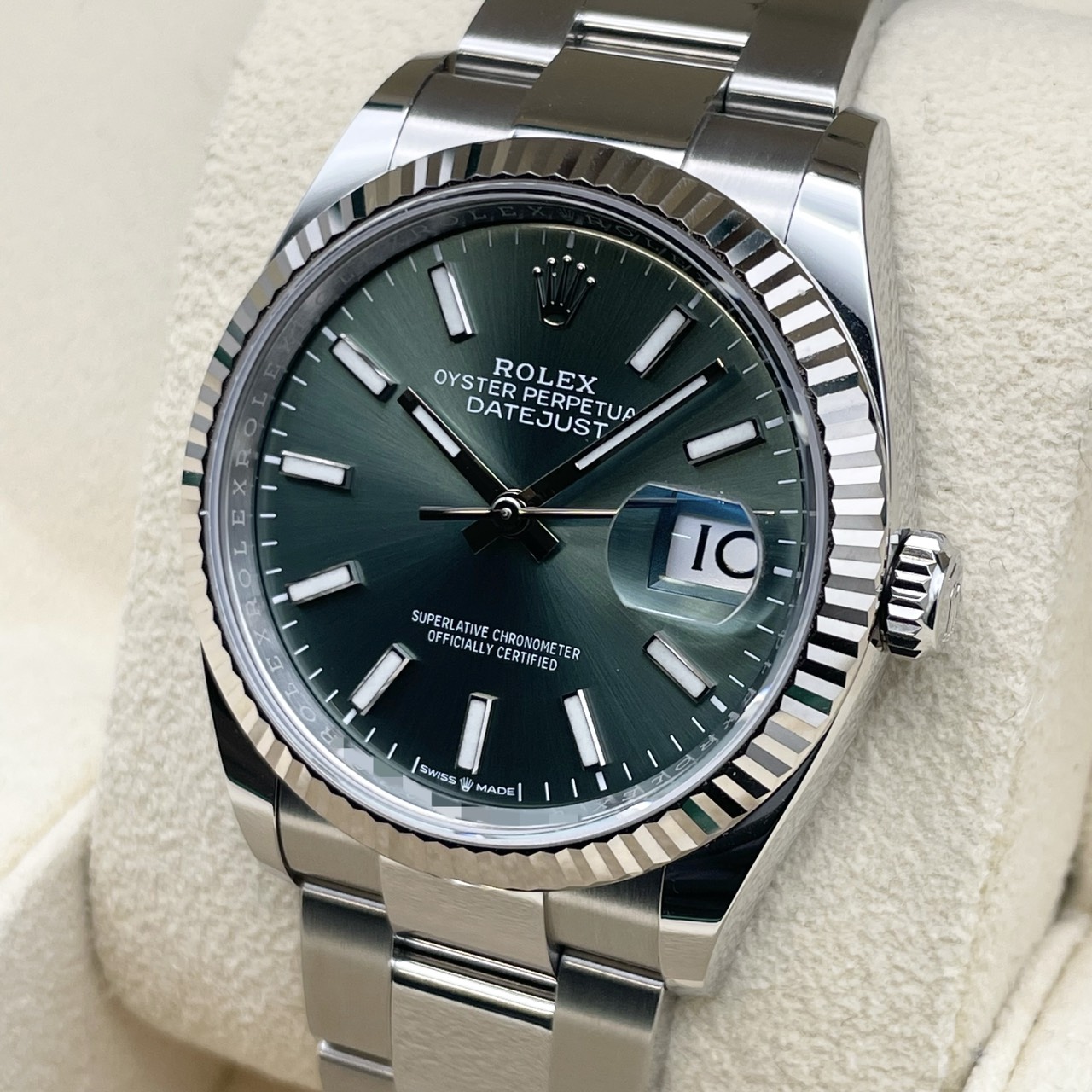 ロレックス デイトジャスト 126234 ミントグリーン オイスターブレス 36mm