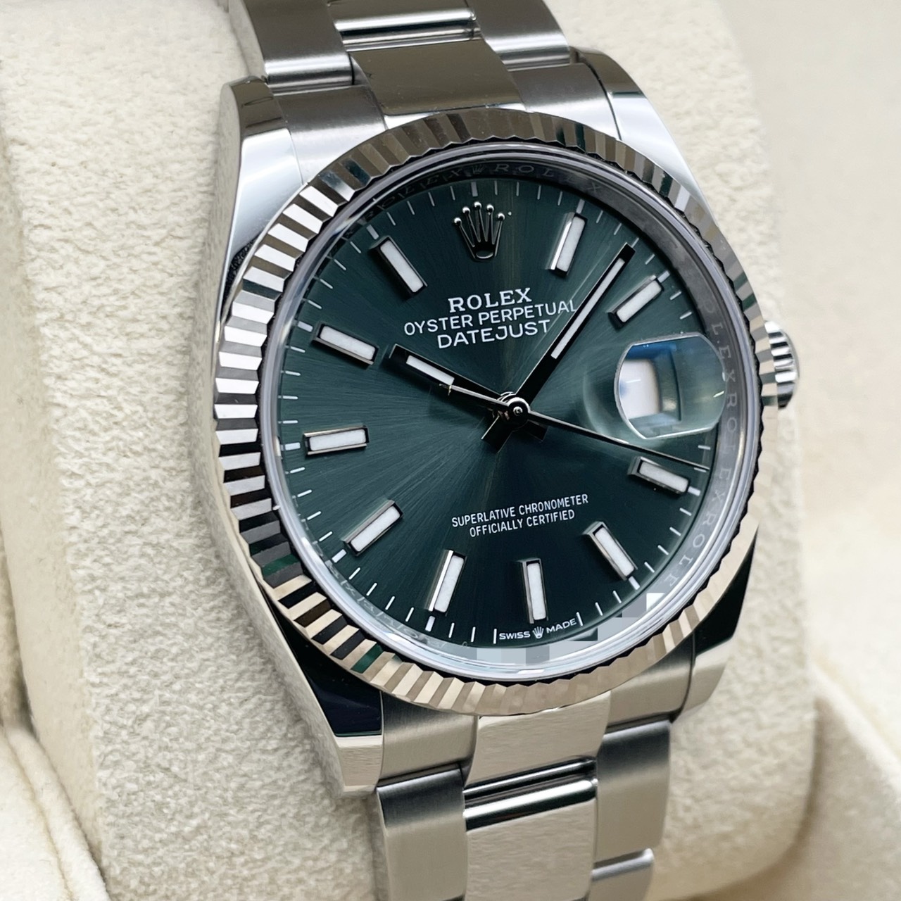 ロレックス デイトジャスト 126234 ミントグリーン オイスターブレス 36mm