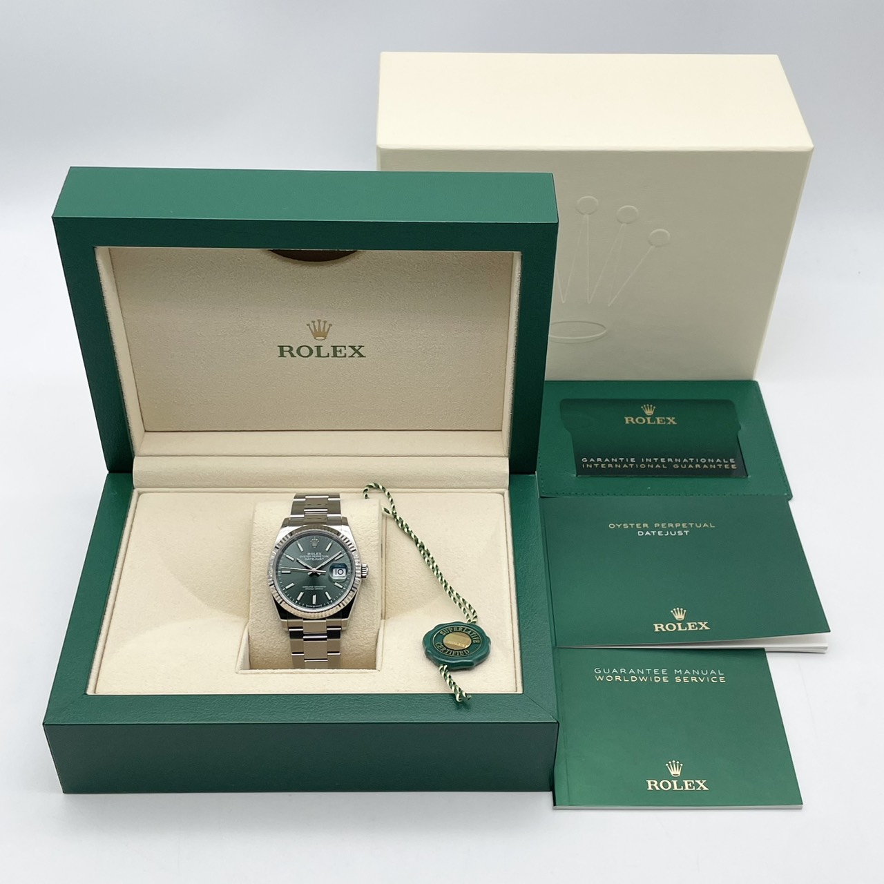 ロレックス デイトジャスト 126234 ミントグリーン オイスターブレス 36mm