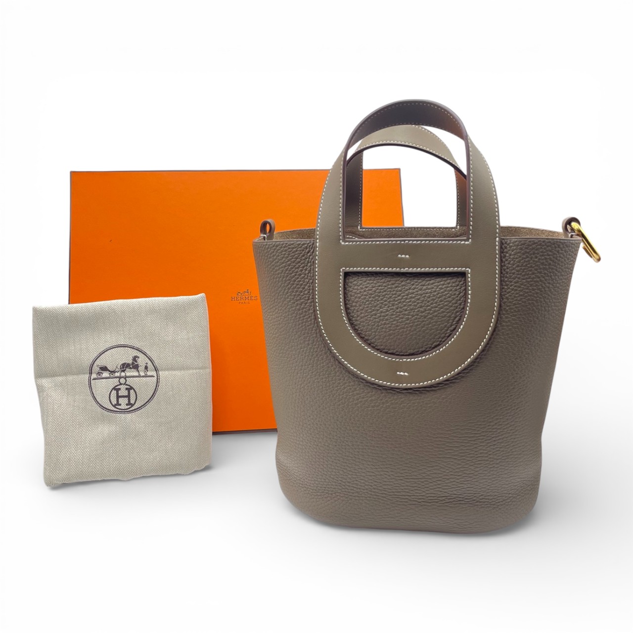 エルメス インザループ 23 エトゥープ トリヨンクレマンス ゴールド