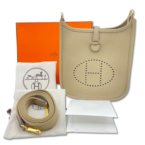 コエルメス ミニエヴリン(エブリン) TPM ベージュマルファ トリヨンクレマンス ゴールド金具 W刻印