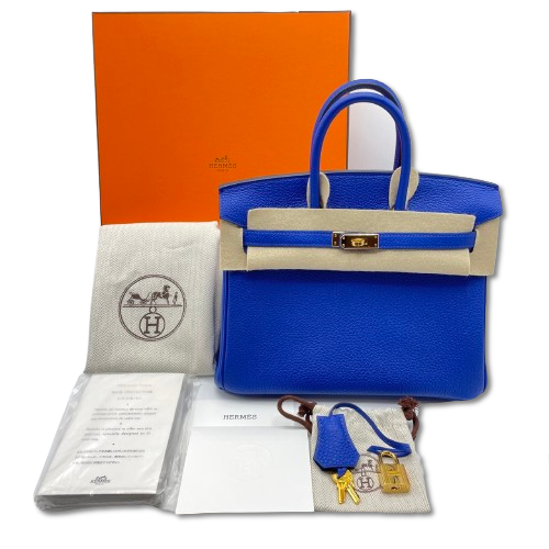 エルメス バーキン 25 ブルーロワイヤル トゴ ゴールド金具 U刻印