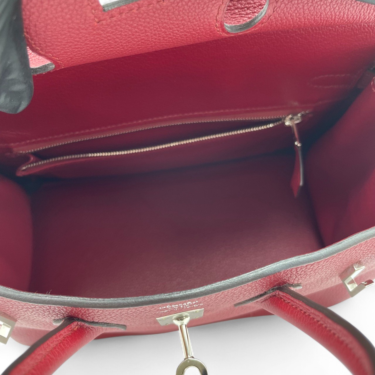 エルメス バーキン 25 ルージュグレナ トゴ シルバー金具 U刻印