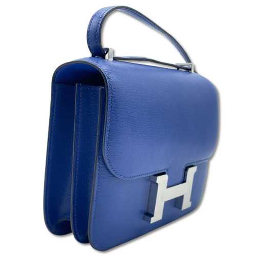 エルメス コンスタンスミニ 18 ブルーロイヤル シェーブル シルバー