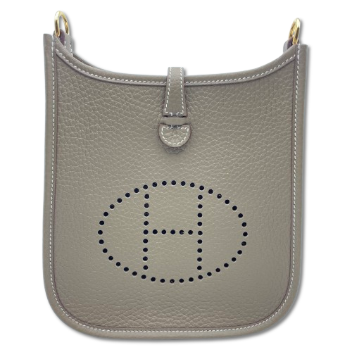 エルメス ミニエヴリン TPM エトゥープ トリヨンクレマンス ゴールド金具 W刻印