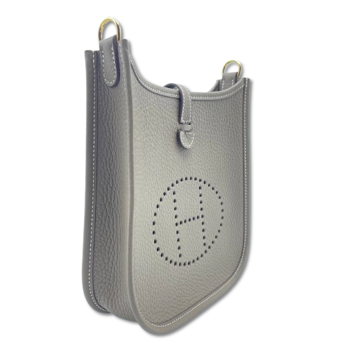 エルメス ミニエヴリン TPM エトゥープ トリヨンクレマンス ゴールド金具 W刻印