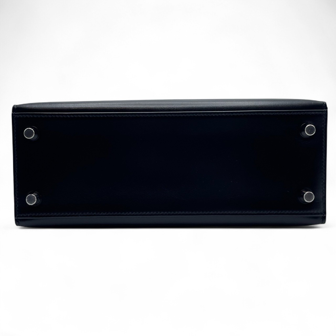 エルメス ケリー 25 ノワール ボックスカーフ シルバー金具 B