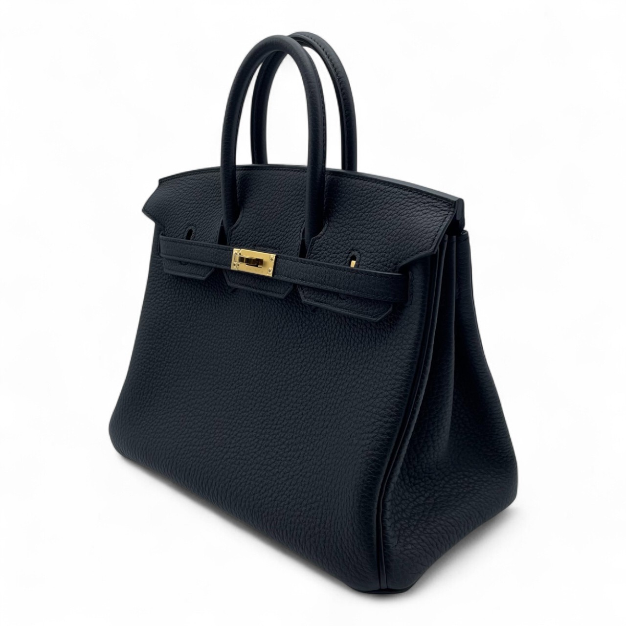 エルメス バーキン 25 ヴェルソ ノワール/ブルーサフィール トゴ ゴールド金具 W刻印