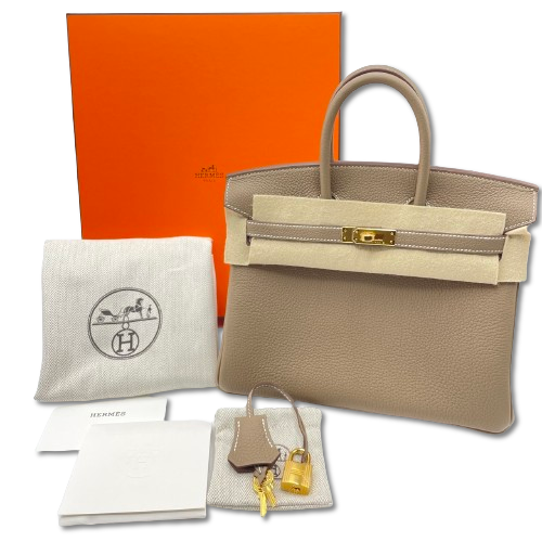 エルメス バーキン 25 エトゥープ トゴ ゴールド金具 K刻印 - ブランド