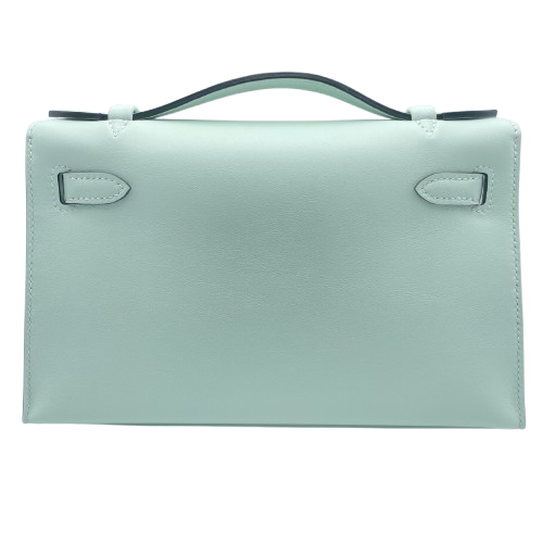 エルメス ポシェットケリー 22 ペパーミント スイフト シルバー金具 K