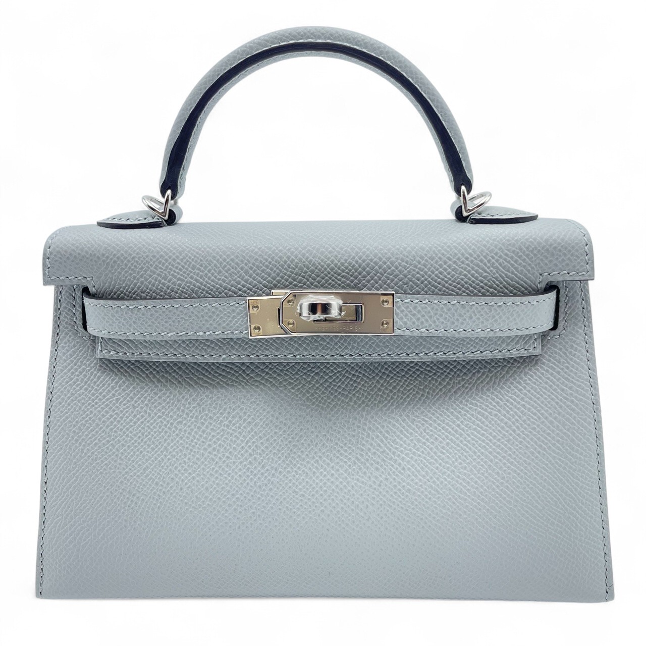 エルメス ミニケリー2 ブルーグラシエ エプソン シルバー金具 K