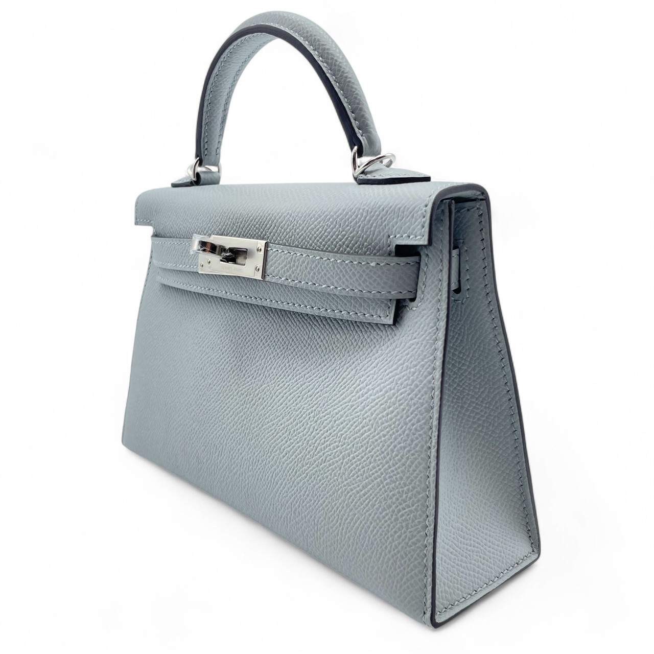 エルメス ミニケリー2 ブルーグラシエ エプソン シルバー金具 K刻印